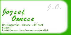 jozsef oancse business card